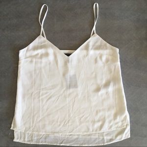 Forever21 Layered Polyester White/Cream tank